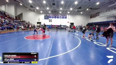 97 lbs Round 1 - Kaylin Dines, Glenrock Wrestling Club vs Hyla King, Casper Wrestling Club