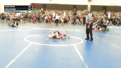 65-B lbs Consolation - Cade Rappo, Central Bucks K-8 vs Zeke Snyder, Lehighton Youth Wrestling