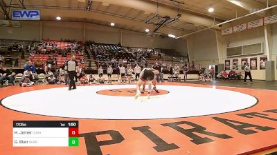 170 lbs Final - Hunter Joiner, Cushing High School vs Grady Blair, Berryhill High School