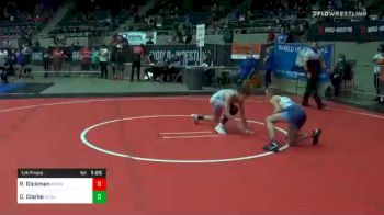 77 lbs Quarterfinal - Revin Dickman, Brownsburg vs Dj Clarke, Roundtree