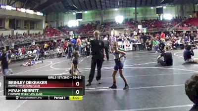 59-62 lbs Quarterfinal - Brinley Dekraker, Norris Wrestling Club vs Miyah Merritt, Fremont Wrestling Club