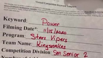 Stars Vipers - Kingsnakes [L2 Senior] Varsity All Star Virtual Competition Series: Event V