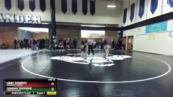 110lbs Champ. Round 2 - Libby Roberts, University (Girls) vs Hannah Dhooghe, Hoquiam (Girls)