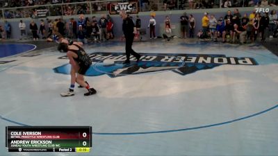 97 lbs Quarterfinal - Cole Iverson, Bethel Freestyle Wrestling Club vs Andrew Erickson, Juneau Youth Wrestling Club Inc.