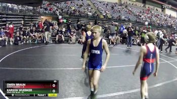 95 lbs Semis & 1st Wrestleback (8 Team) - Owen Braun, North Dakota 1 vs Karson Wuebker, Iowa USA Blue