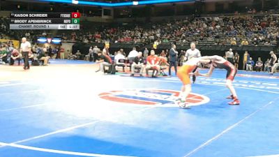 126 Class 4 lbs Champ. Round 1 - Kaison Schreier, Fort Osage vs Brody Apenbrinck, North Point