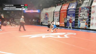 106 Class 4 lbs Cons. Round 1 - Kaeler Byrd, Grain Valley vs Omran Ghuneim, Lafayette (Wildwood)