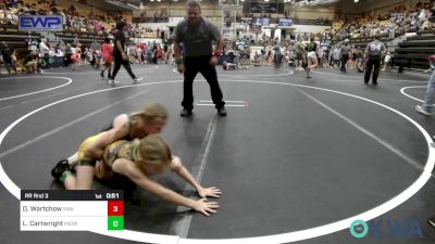 62 lbs Rr Rnd 3 - Delanie Wartchow, Shelton Wrestling Academy vs Laneigh Jo Cartwright, Midwest City Bombers Youth Wrestling Club