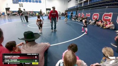 43 lbs Cons. Round 3 - Bennett Booth, Windy City Wrestlers vs Chad Yeager, Lusk Rawhide Wrestling