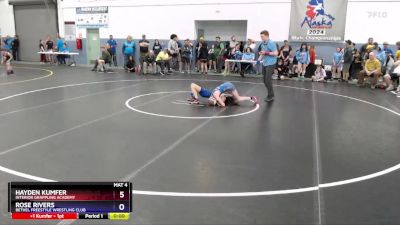 87 lbs Round 3 - Hayden Kumfer, Interior Grappling Academy vs Rose Rivers, Bethel Freestyle Wrestling Club