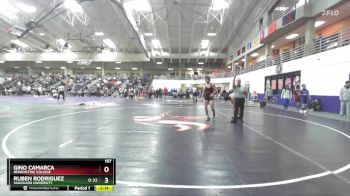 157 lbs Cons. Round 2 - Ruben Rodriguez, Vanguard University vs Gino Camarca, Benedictine College