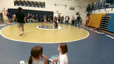 136-141 lbs Round 3 - Sydney Smith, Riverton Middle School vs Audrey Hultoran, Powell Middle School