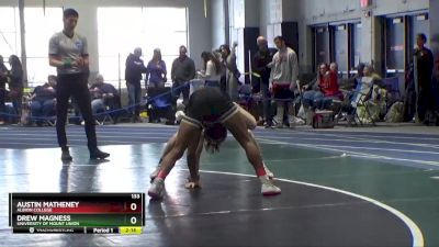 133 lbs Champ. Round 1 - Austin Matheney, Albion College vs Drew Magness, University Of Mount Union