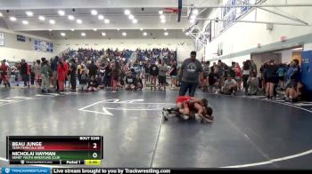 71 lbs Round 5 - Beau Junge, Team Temecula Kids vs Nicholai Hayman, Hemet Youth Wrestling Club
