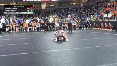 113 lbs Finals (1st & 3rd) - Thomas Zabka, Algona vs Jarret Lynch, West Delaware, Manchester