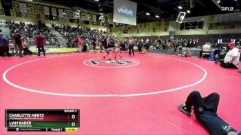 56 lbs Round 3 - Liam Baker, Swarm Wrestling vs Charlotte Mertz, Fallbrook Wrestling Club