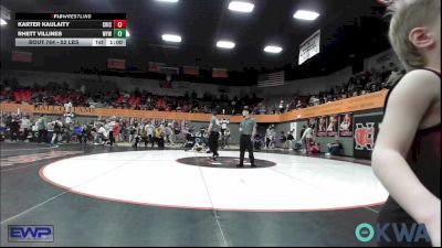 52 lbs Consi Of 8 #2 - Karter Kaulaity, Chickasha Wrestling vs Rhett Villines, Weatherford Youth Wrestling