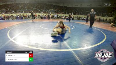 100 lbs Round Of 16 - Brinley Bean, Elgin Wrestling vs Laynie Magee, Amped Wrestling Club