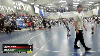 67 lbs Cons. Round 4 - Hyrum Storey, Box Elder Stingers vs Camden Burns, Empire