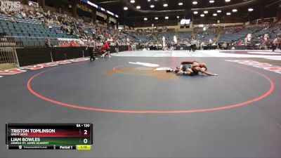 5A - 120 lbs Champ. Round 1 - Triston Tomlinson, Great Bend vs Liam Bowles, Lenexa-St. James Academy