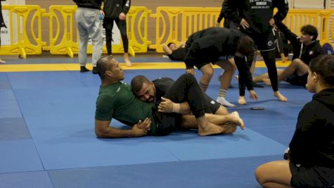 Grappling Legend 'Jacare' Sousa Helps Student Warm Up At No-Gi Pans