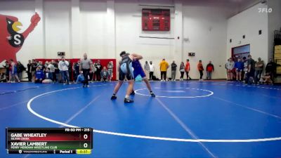 215 lbs Cons. Round 1 - Gabe Wheatley, Silver Creek vs Xavier Lambert, Perry Meridian Wrestling Club