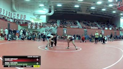 100 lbs Champ. Round 1 - Gage Bryant, Unattached vs Reed Wicker, Warrior Regional Training Center