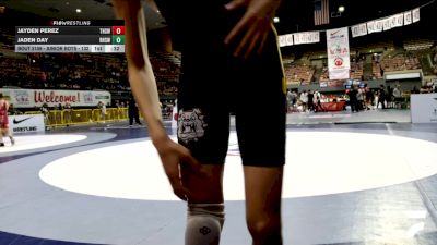 Junior Boys - 132 lbs Cons. Round 4 - Jaden Day, Righetti High School Wrestling vs Jayden Perez, Turlock High School Wrestling
