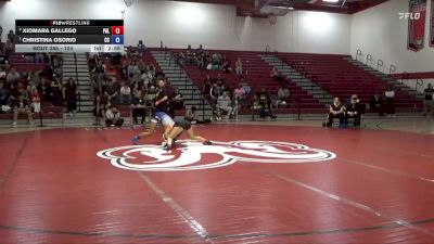 124 lbs 1st Place Match - Christina Osorio, Cerritos College vs Xiomara Gallego, Palomar College