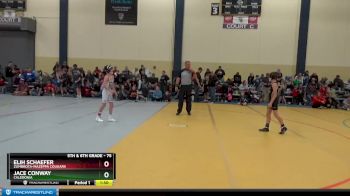 75 lbs Cons. Round 2 - Elih Schaefer, Zumbrota-Mazeppa Cougars vs Jace Conway, Caledonia