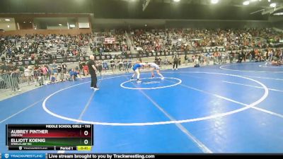 110 lbs Cons. Round 2 - Aubrey Pinther, Oregon vs Elliott Koenig, Steelclaw WC