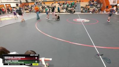 67 lbs Cons. Round 3 - Brennan Zimmerman, Worland Wrestling Club vs Oliver Maxon, Lander Tiger Tough Wrestling