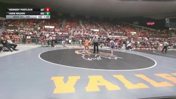 100 lbs 1st Place Match - Kennedy Portlock, Carbondale-Santa Fe Trail HS vs Josie Wilson, Abilene HS