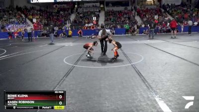 46 lbs Semifinal - Kasen Robinson, Holcomb vs Bowe Klema, Beloit