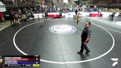 97 lbs Quarterfinal - Adrian Carmona, Community Youth Center - Concord Campus Wrestling vs Kayden Khim, Red Wave Wrestling