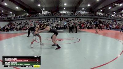 90 lbs Cons. Round 2 - Ziiler Jones, Lebanon Yellowjacket Wrestling-AAA  vs Gage Bauer, Savannah Youth Wrestling Club-AA