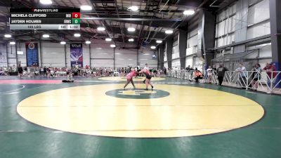 185 lbs Rr Rnd 3 - Michela Clifford, Indiana Outlaws Pink vs Jayden Holmes, East Rowan Wrestling Club