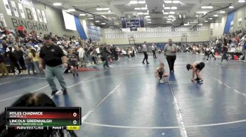 70 lbs Champ. Round 2 - Lincoln Greenhalgh, Stallions Wrestling Club vs Myles Chadwick, Hook`Em W. C.