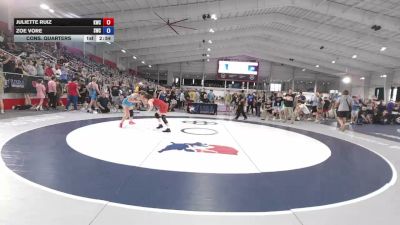 120 lbs Cons. Quarters - Juliette Ruiz, Knights Wrestling Club vs Zoe Vore, SEO Wrestling Club