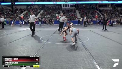 70 lbs Semifinal - Tristan Hicks, Renegades vs Kash Bidwell, Elk County