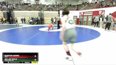 99-106 lbs Quarterfinal - Quinton Siders, WRTC vs Brylee Rayls, Greentown WC