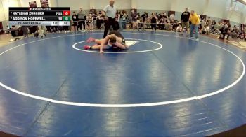 121-128 lbs Quarterfinal - Kayleigh Zurcher, Pit Bull Wrestling Academy vs Addison Hopewell, Fighting Hornets WC