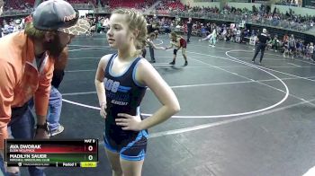 95 lbs Champ. Round 1 - Madilyn Sauer, Mitchell Wrestling Club vs Ava Dworak, Elgin Wolfpack