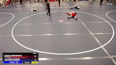 106 lbs Quarterfinal - Logan Gregerson, Minnesota vs Maverick Baker, Wrestling Brotherhood