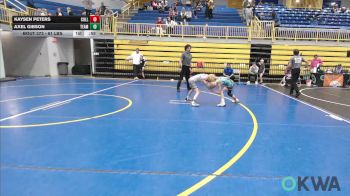 61 lbs Consolation - Kaysen Peters, Collinsville Cardinal Youth Wrestling vs Axel Gibson, Team Guthrie Wrestling