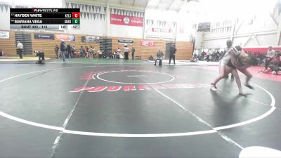 115 lbs Cons. Round 3 - Hayden White, Kelseyville vs Mariana Vega, Granada