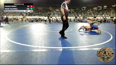 130 lbs Quarterfinal - Chance Dewey, Tulsa Blue T Panthers vs Judge Caldwell, Prime Wrestling