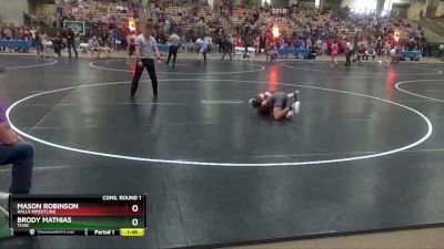 100 lbs Cons. Round 1 - Mason Robinson, Halls Wrestling vs Brody Mathias, TCWC