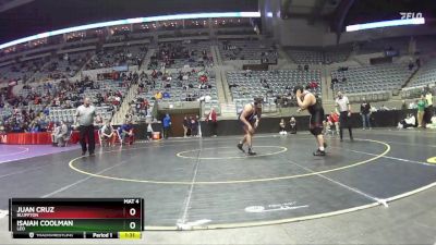 285 lbs Semifinal - Juan Cruz, Bluffton vs Isaiah Coolman, Leo