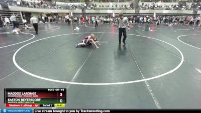 65 lbs Cons. Round 2 - Easton Beyersdorf, Waupaca Wrestling Club vs Maddox LaRonge, CrassTrained: Weigh In Club